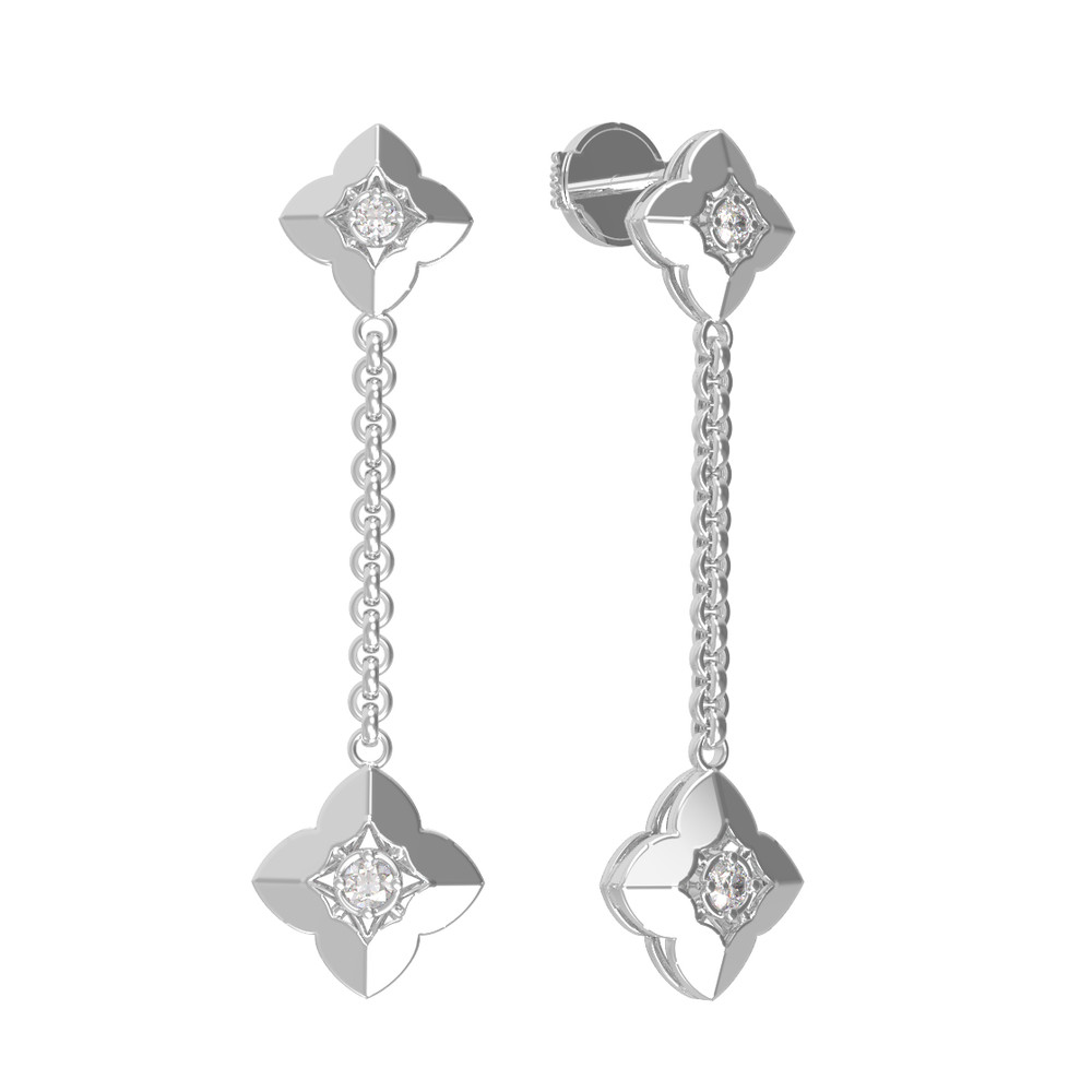 Серьги из белого золота c бриллиантами