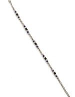 Браслет из белого золота 585 пробы c ониксом и лазуритом