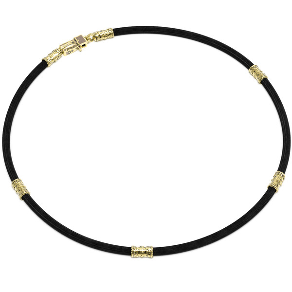 Шнурок шёлковый из лимонного золота c шёлковым шнурком