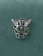 Подвеска из белого золота 585 пробы c изумрудом