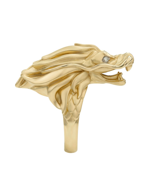 Кольцо из лимонного золота c бриллиантами