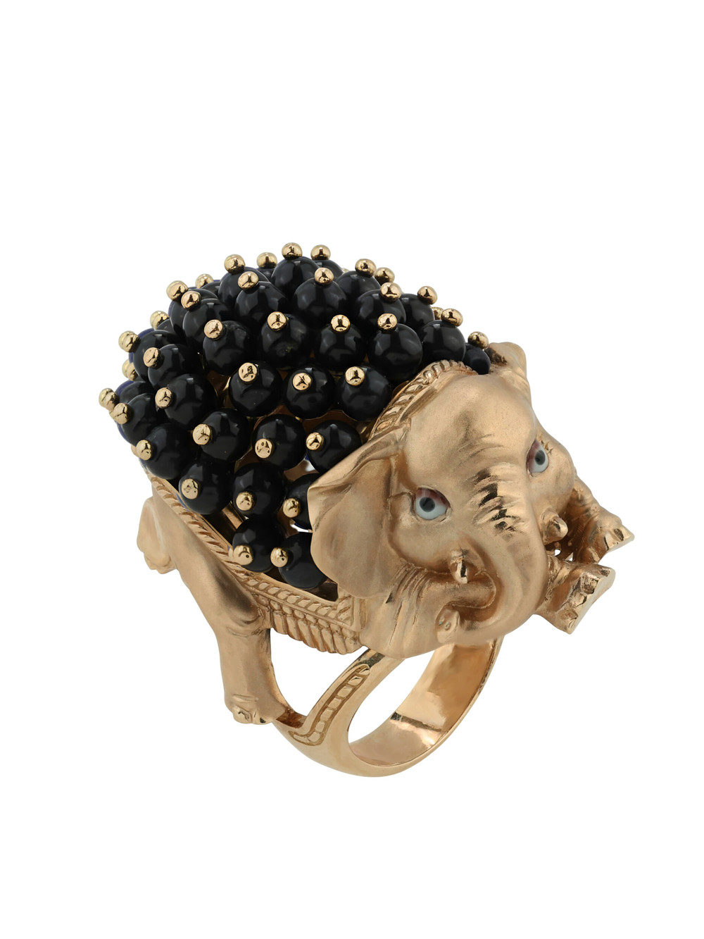 Кольцо из золота c эмалью и ониксом