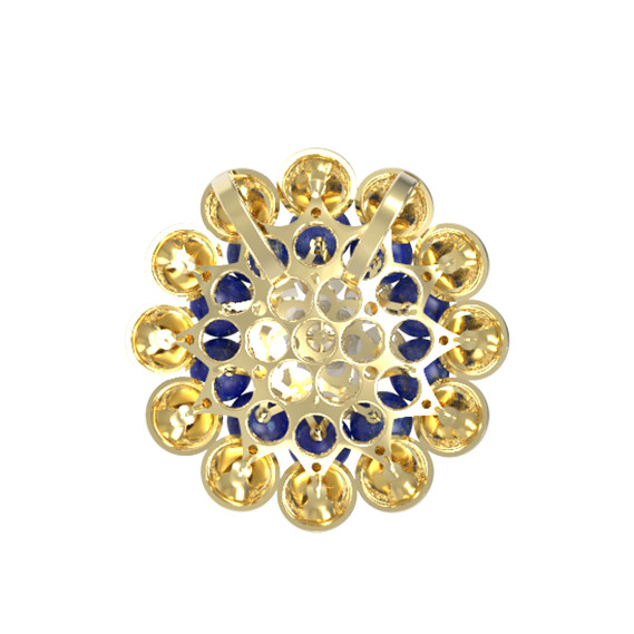 Подвеска из лимонного золота c лазуритом и перламутром