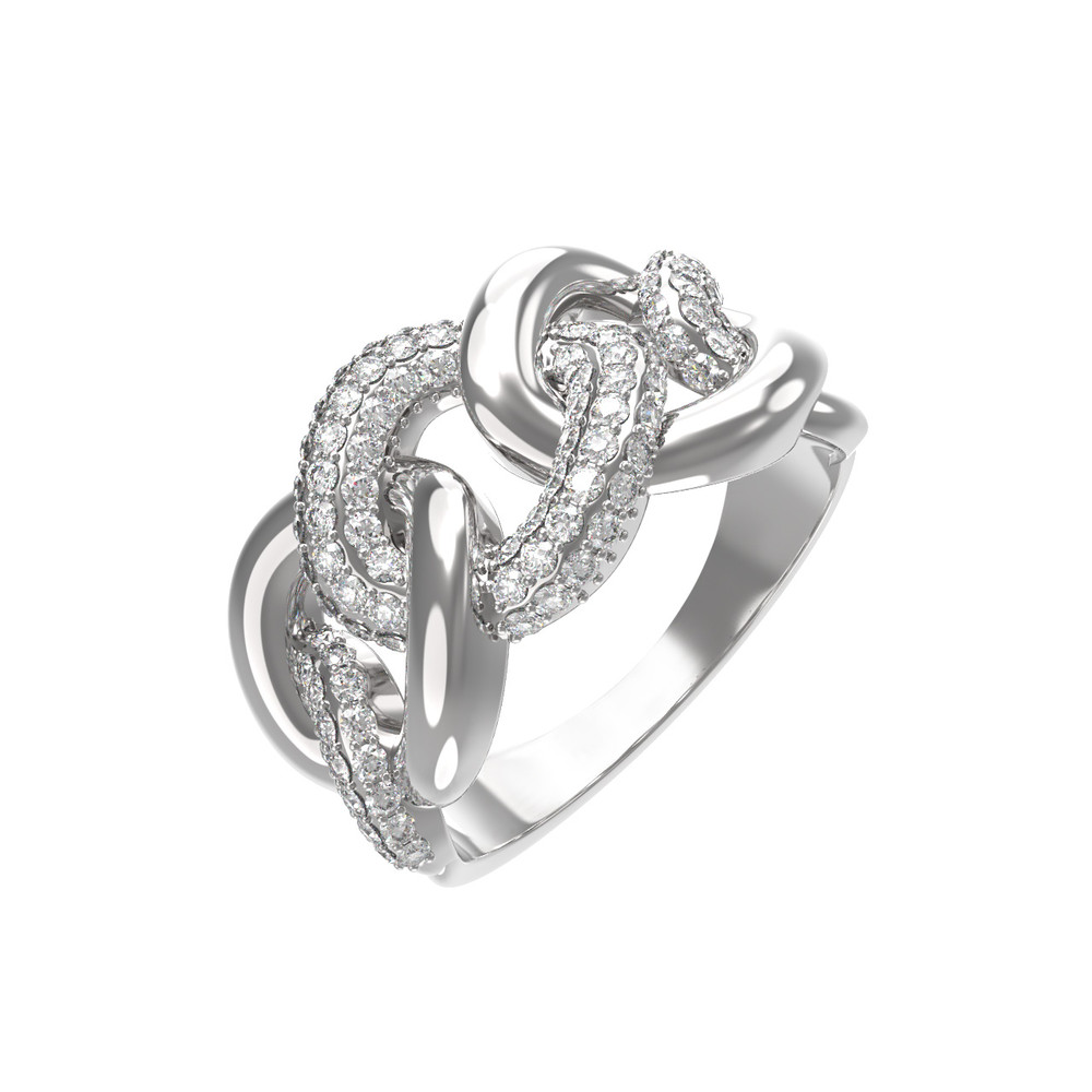 Кольцо из белого золота c бриллиантами