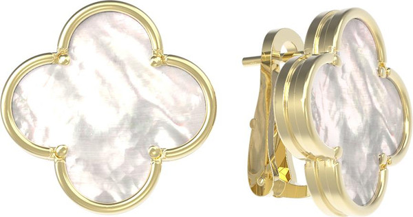 Серьги из лимонного золота c перламутром