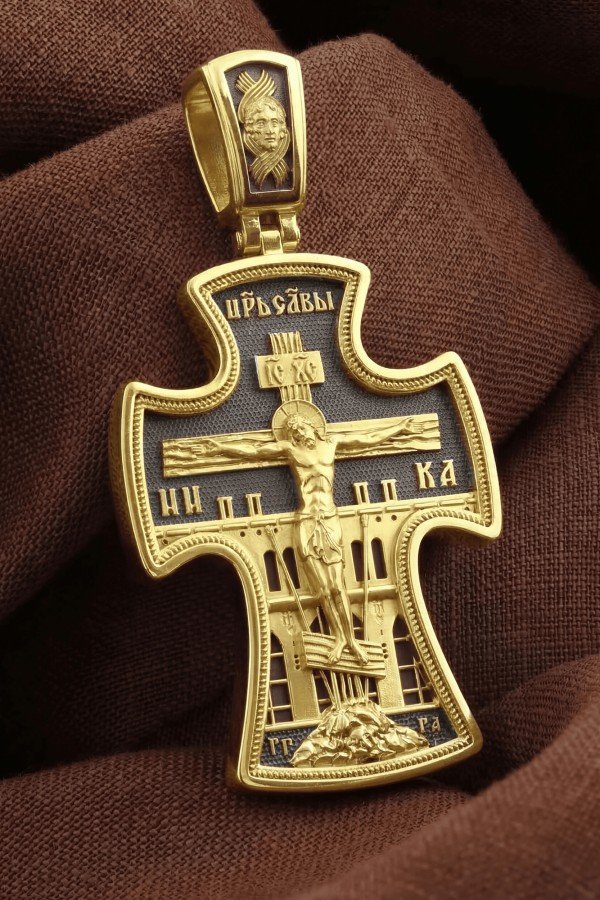 Крест из лимонного золота 585 пробы
