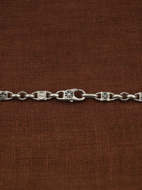 Цепь из белого золота c эмалью