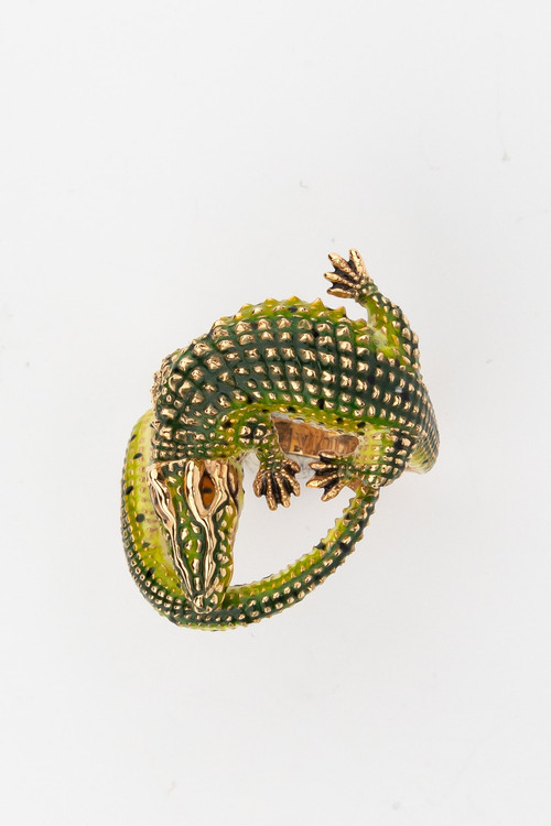 Кольцо из золота c эмалью