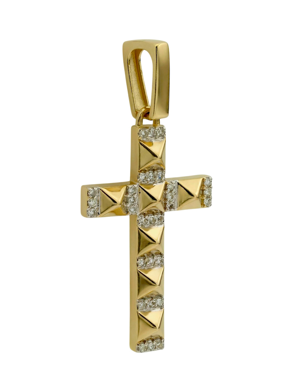 Крест из лимонного золота c бриллиантами
