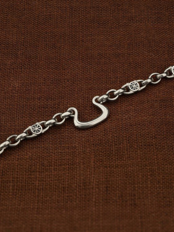 Цепь из белого золота c эмалью