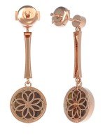 Серьги из золота 585 пробы c фианитом и тигровым глазом