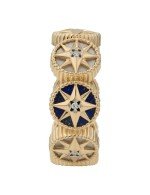 Кольцо из золота 585 пробы c бриллиантами, лазуритом и перламутром
