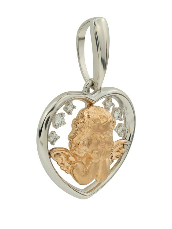 Подвеска из белого золота c бриллиантами