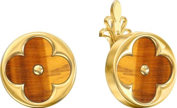 Серьги из лимонного золота 585 пробы c тигровым глазом
