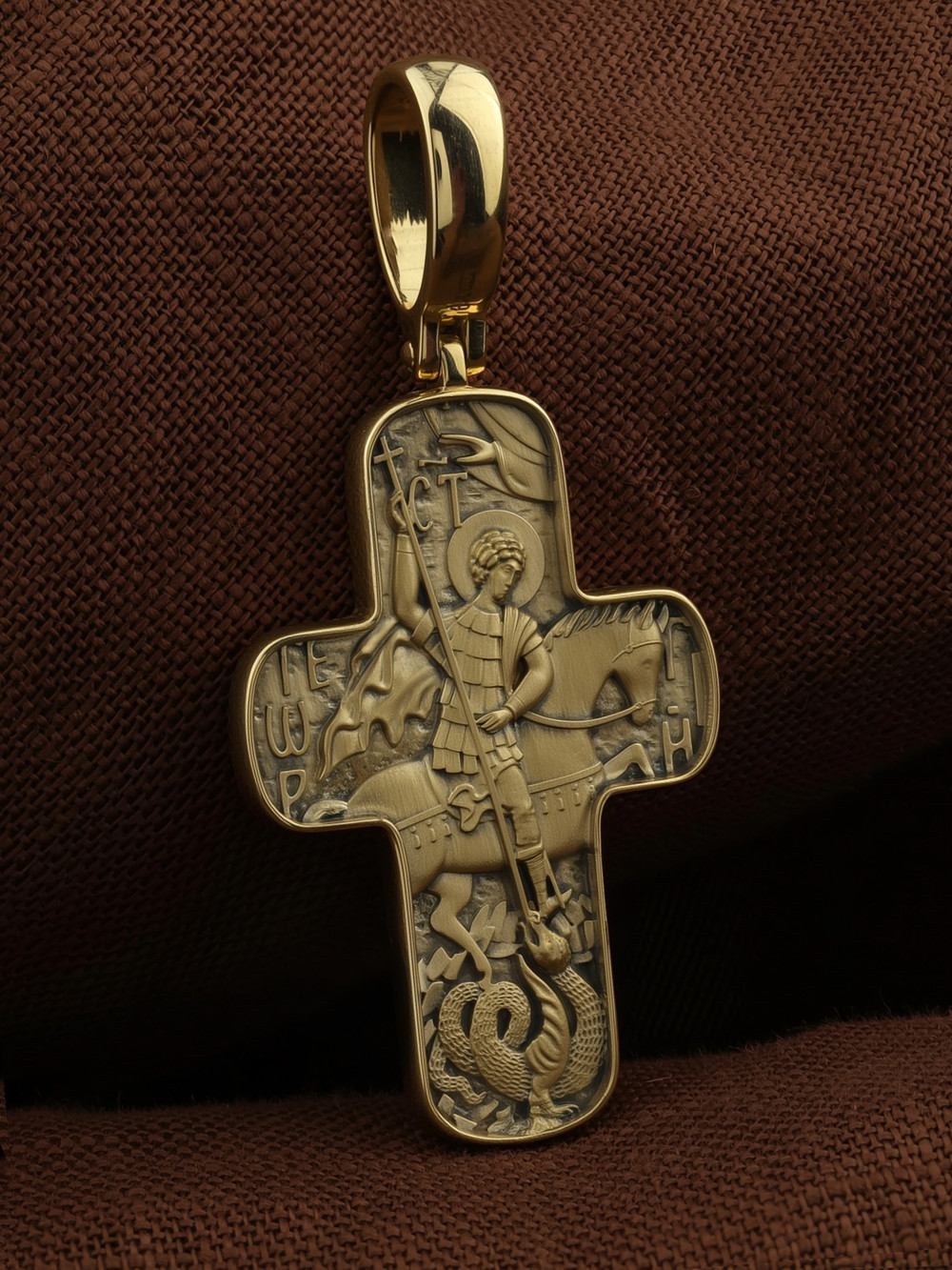 Крест из лимонного золота