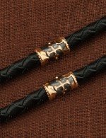 Гайтан из золота 585 пробы c кожаным шнурком