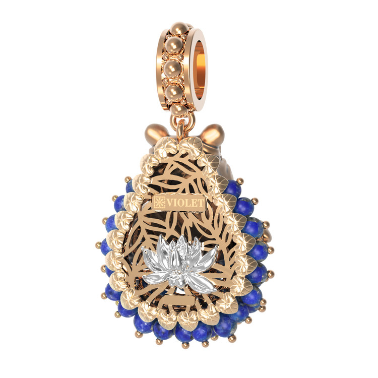 Подвеска из золота c эмалью и лазуритом