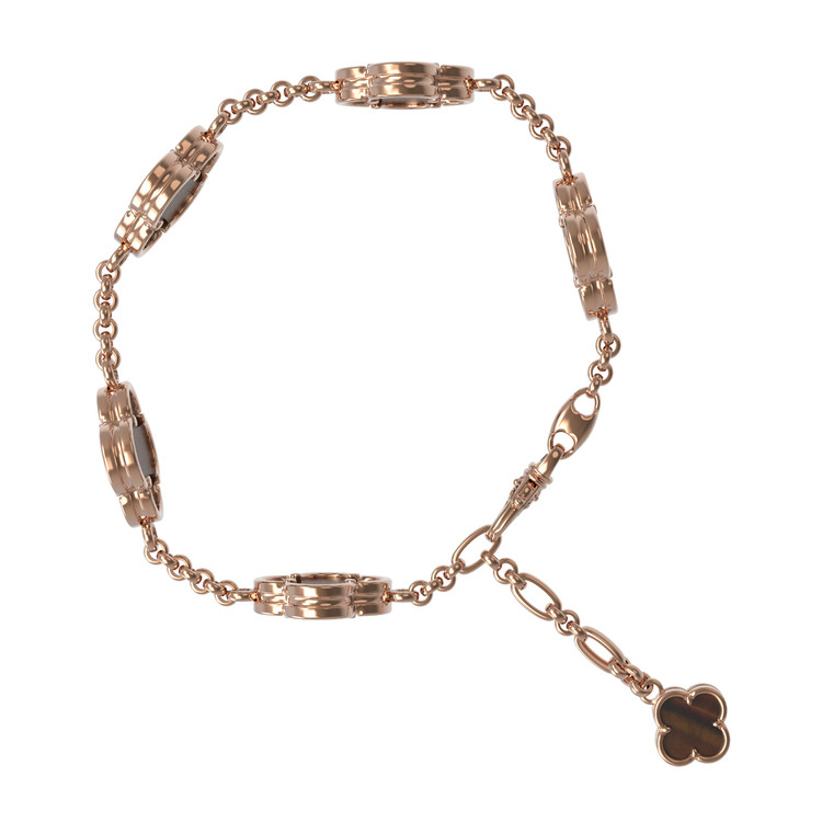 Браслет из золота c тигровым глазом