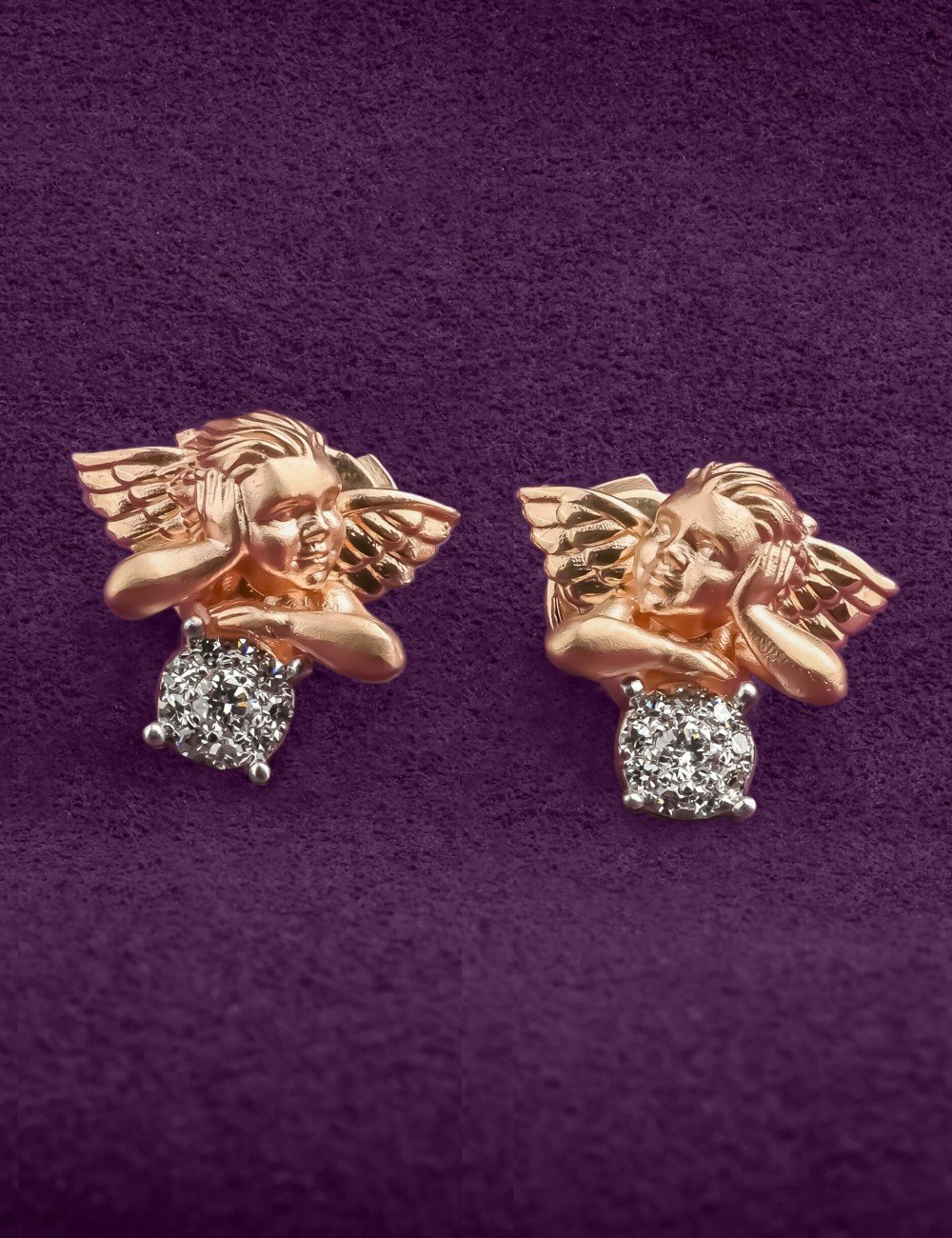Серьги из золота 585 пробы c бриллиантами