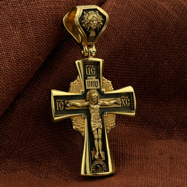 Крест из лимонного золота