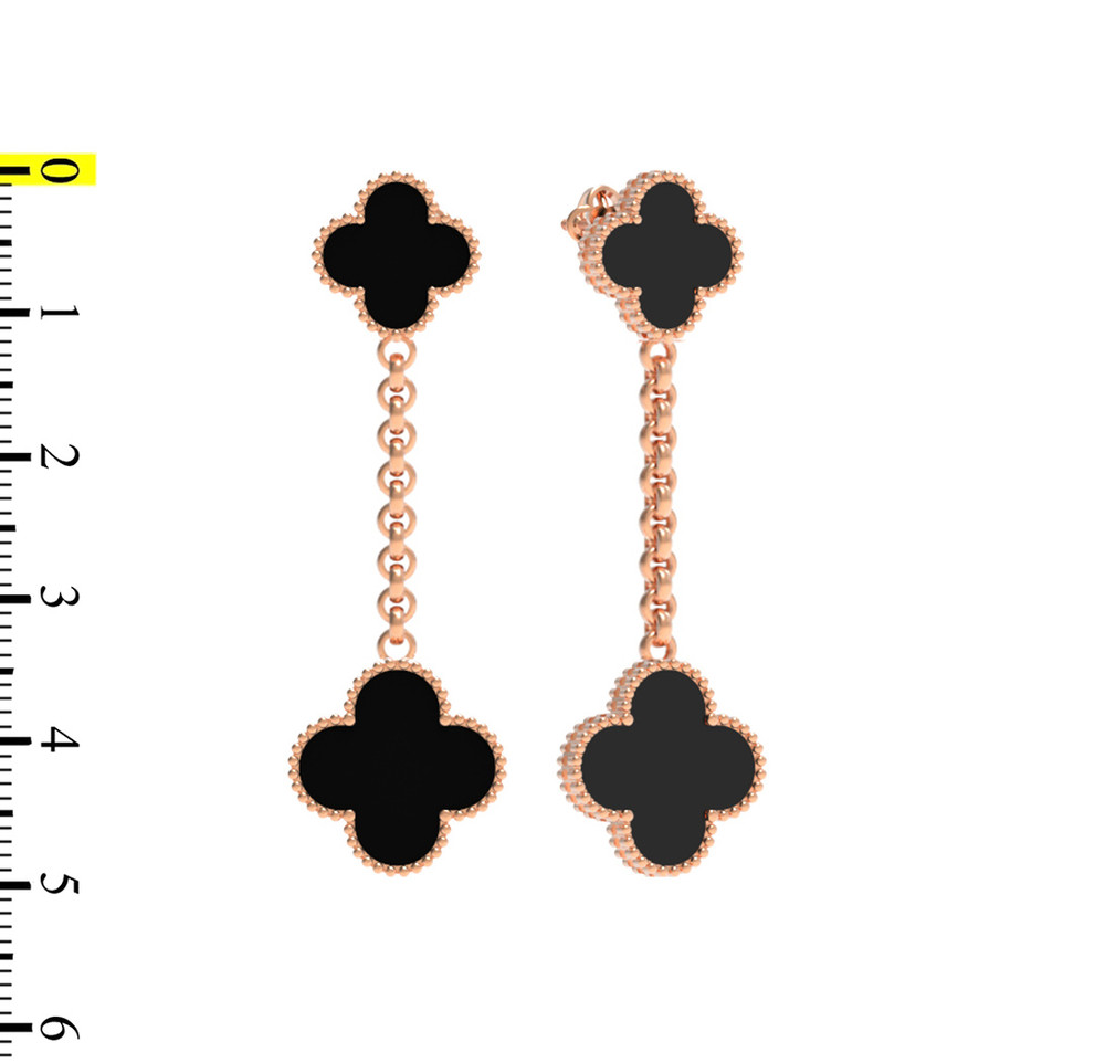 Серьги из золота c ониксом