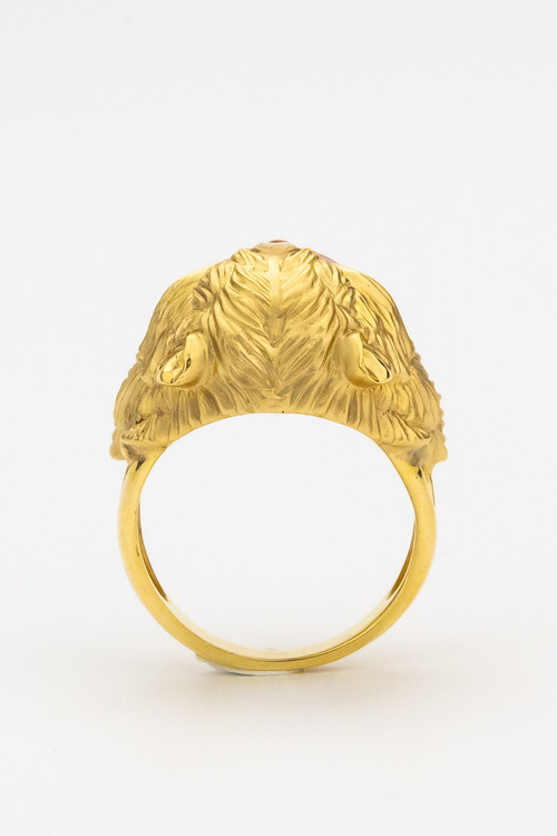 Кольцо из лимонного золота c эмалью