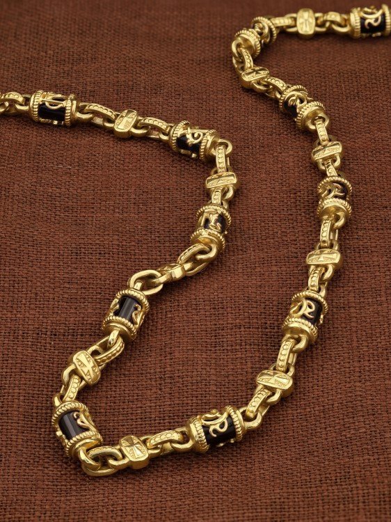 Цепь из лимонного золота c ониксом