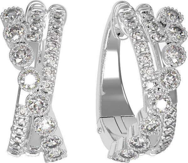 Серьги из белого золота c бриллиантами