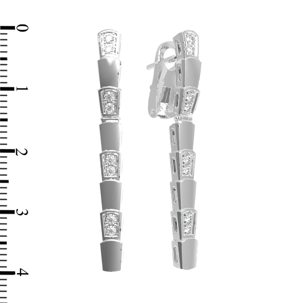 Серьги из белого золота c бриллиантами