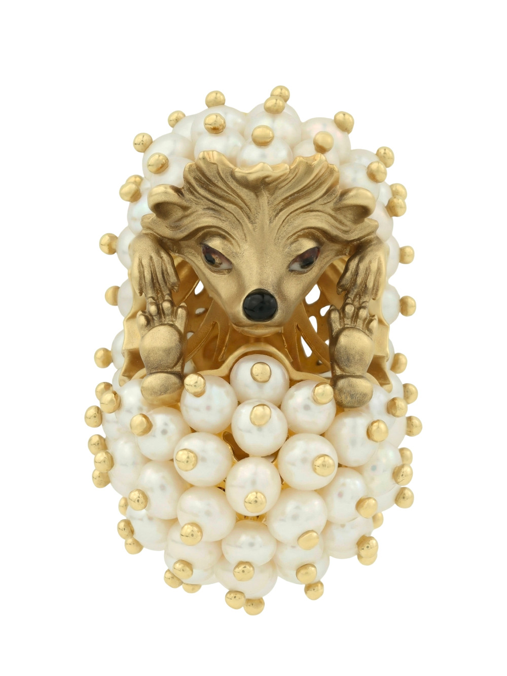 Подвеска из лимонного золота c эмалью и жемчугом