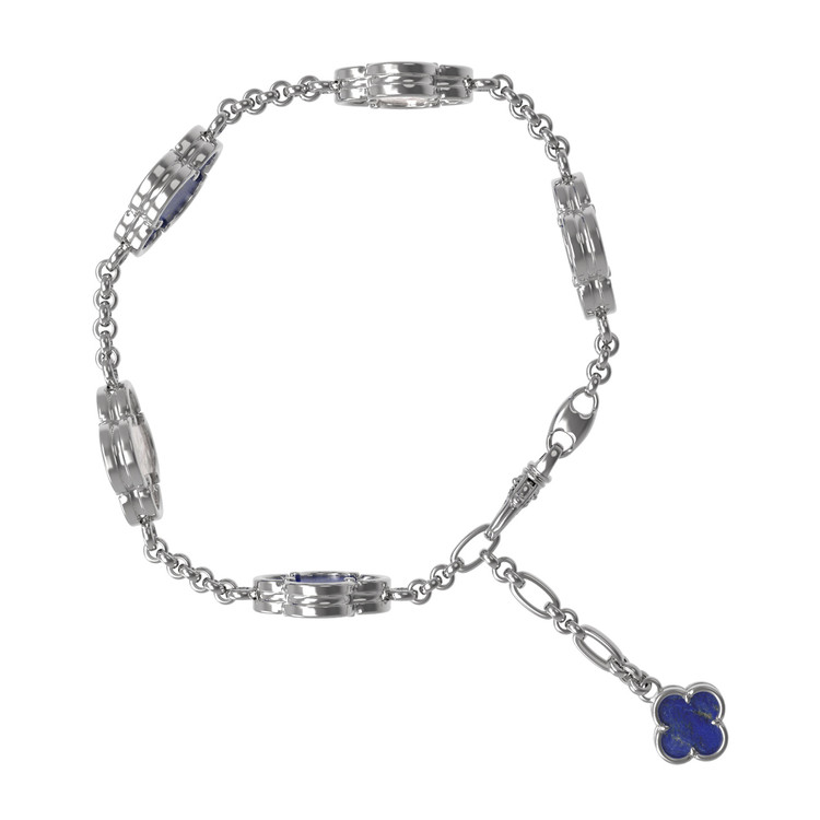 Браслет из белого золота c лазуритом и перламутром