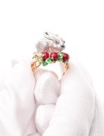 Кольцо из золота 585 пробы c эмалью