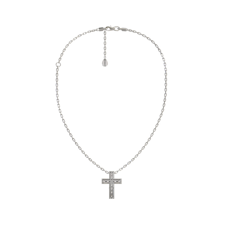 Крест из белого золота c бриллиантами