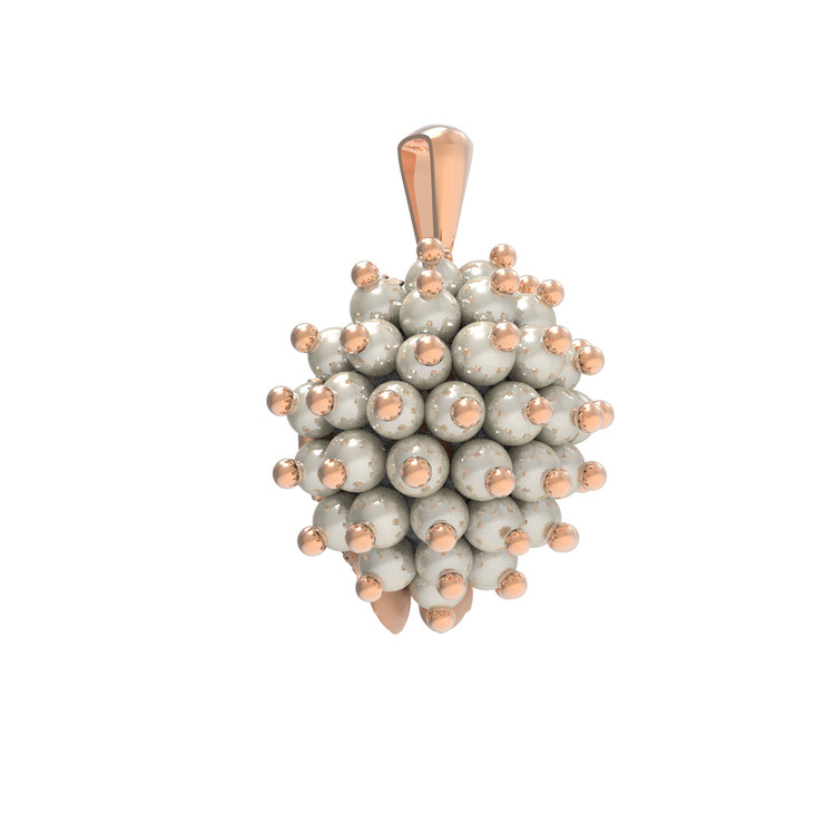 Подвеска из золота c эмалью и жемчугом