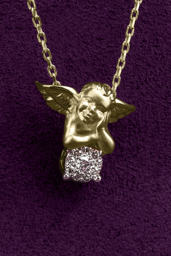 Колье из лимонного золота c бриллиантами