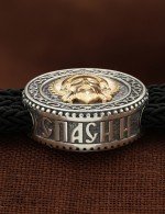 Браслет из серебра 925 пробы и золота 585 пробы c шёлковым шнурком