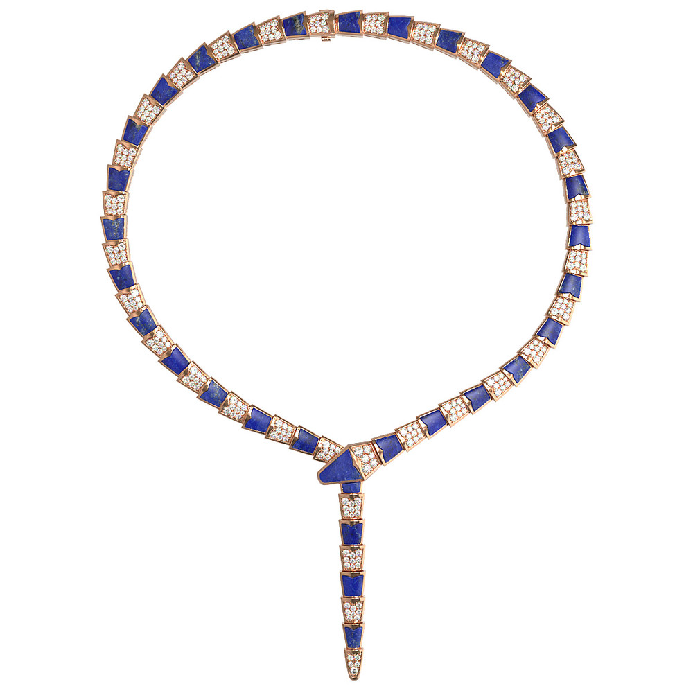 Колье из золота c бриллиантами и лазуритом