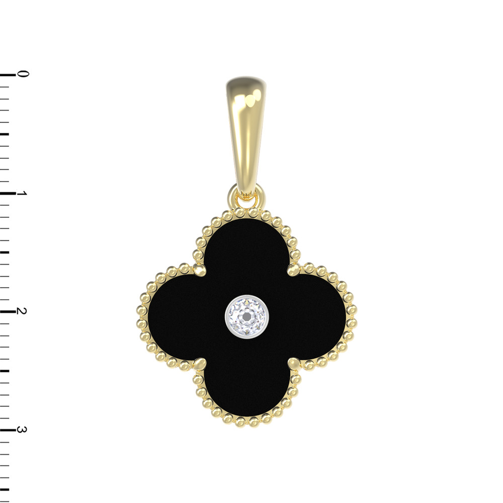 Подвеска из лимонного золота c бриллиантами и ониксом