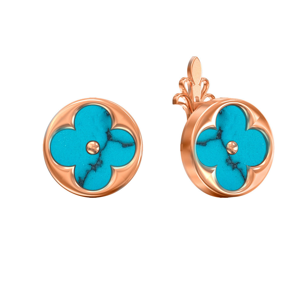 Серьги из золота c бирюзой