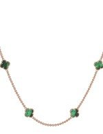 Колье из золота 585 пробы c малахитом