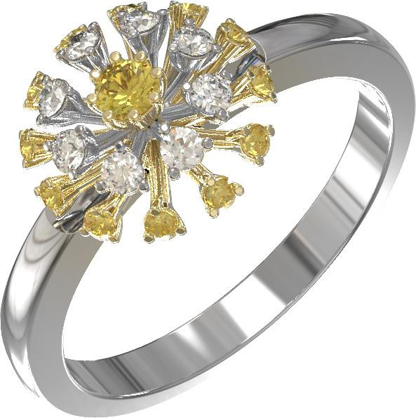 Кольцо из белого золота c бриллиантами