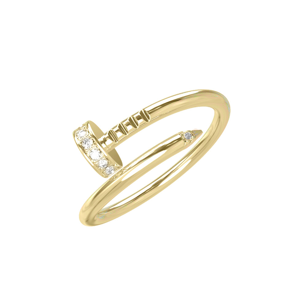 Кольцо из лимонного золота c бриллиантами