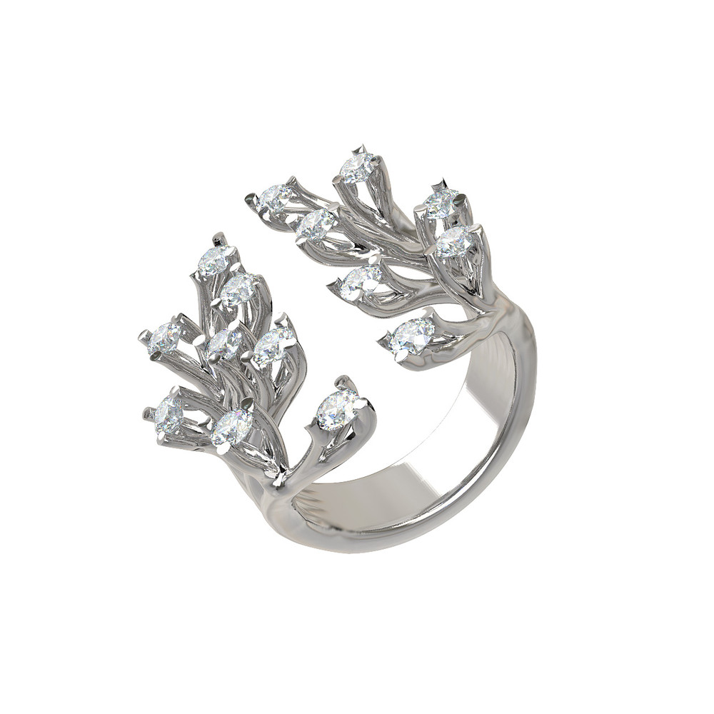 Кольцо из белого золота c бриллиантами