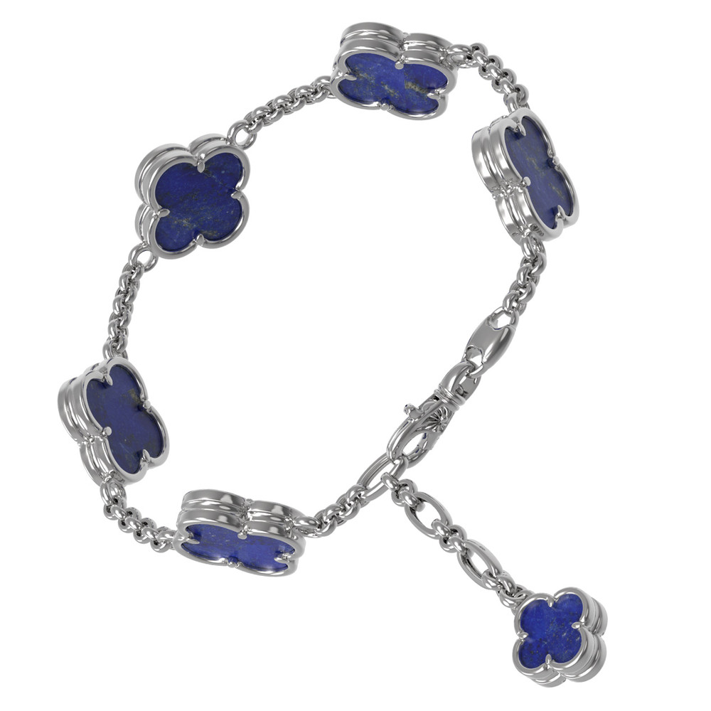 Браслет из белого золота c лазуритом