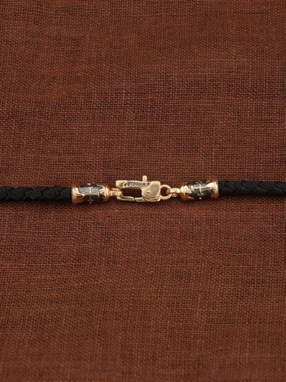 Шнурок шёлковый из золота c шёлковым шнурком