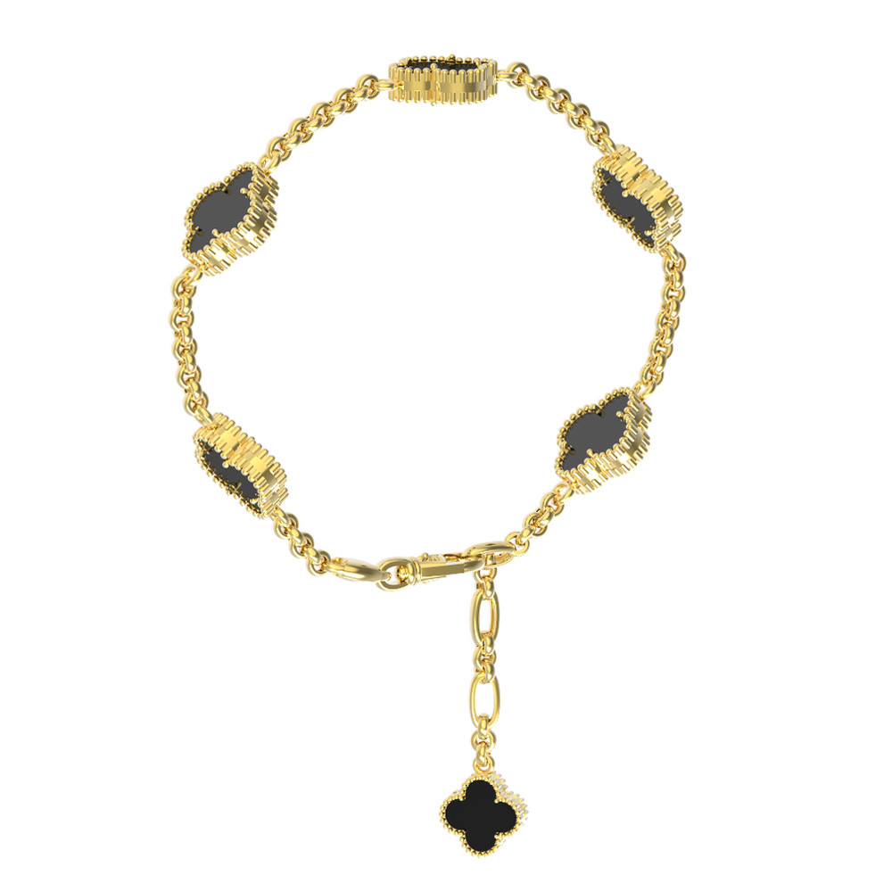 Браслет из лимонного золота c ониксом