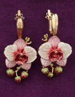 Серьги из золота 585 пробы c эмалью