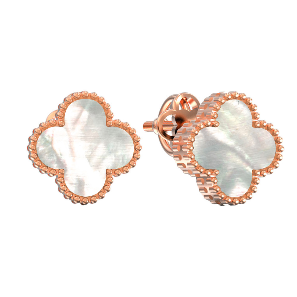 Серьги из золота c перламутром