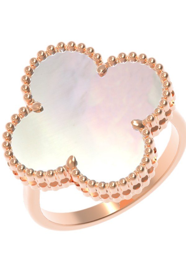 Кольцо из золота 585 пробы c перламутром