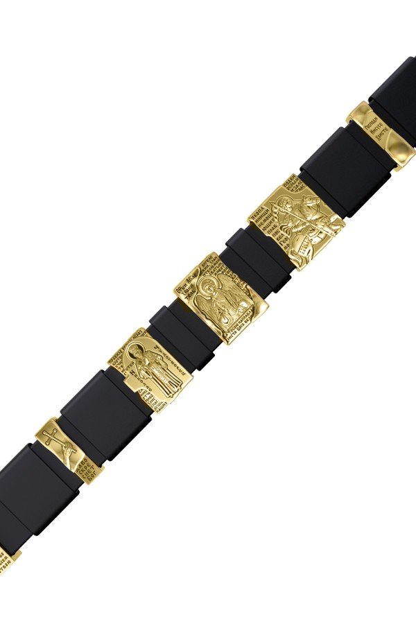 Браслет из лимонного золота c кожаным шнурком